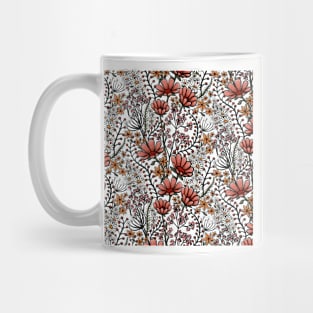 Floral Design, Autumn Colour Scheme Digital illustration Mug